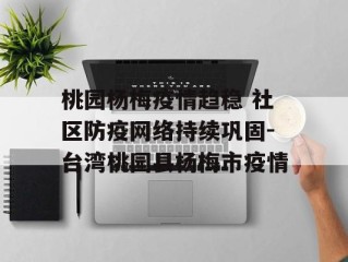 桃园杨梅疫情趋稳 社区防疫网络持续巩固-台湾桃园县杨梅市疫情