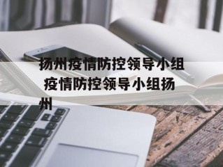 扬州疫情防控领导小组 疫情防控领导小组扬州