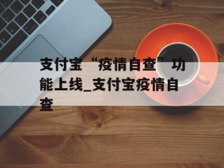 支付宝“疫情自查”功能上线_支付宝疫情自查